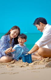 Family at the beach