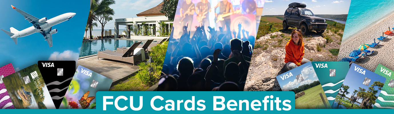 series of image of different card benefits.  Airplane, Hotel, Concerts, and different travel