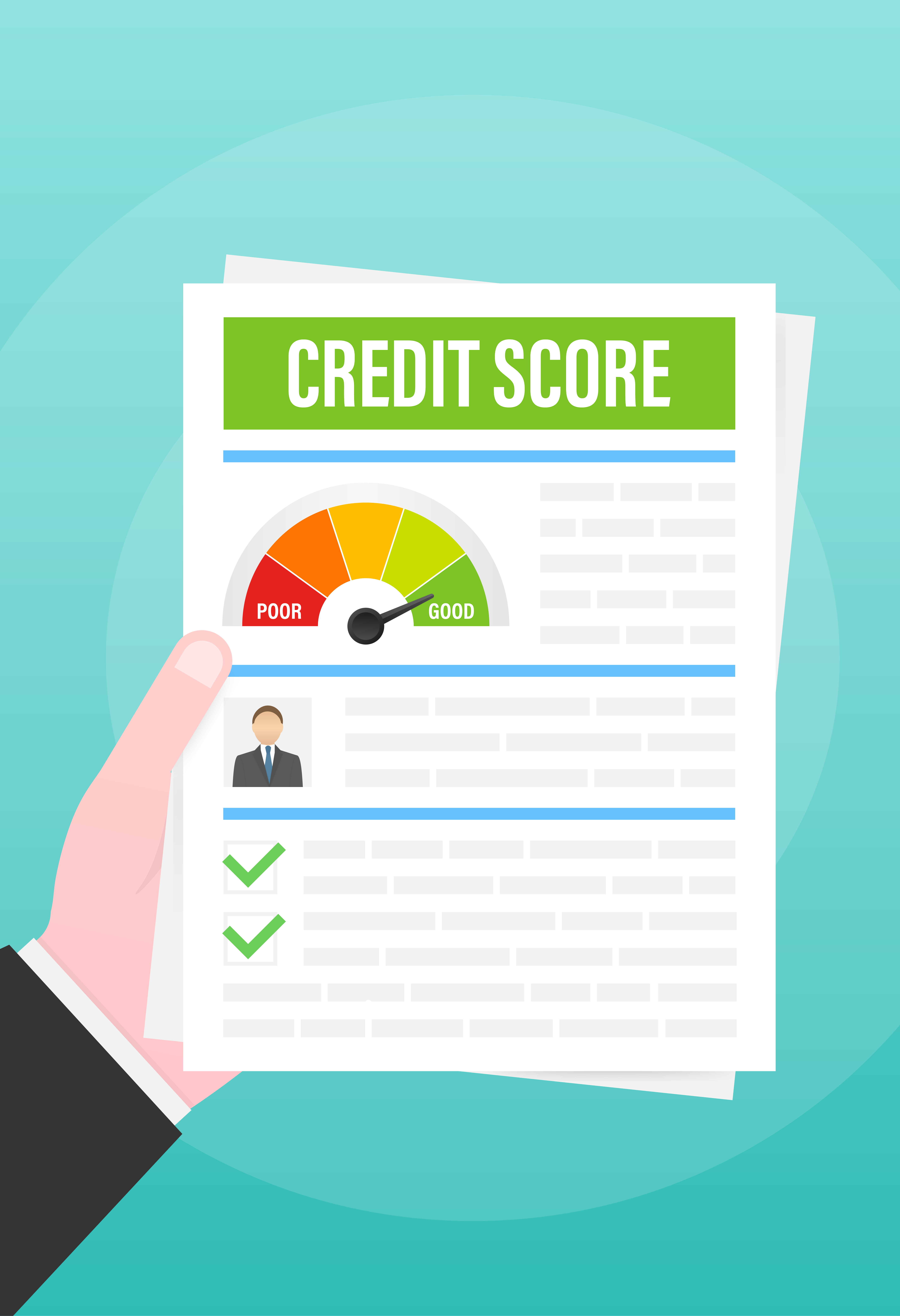Person holding a Credit Score Review