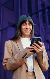 Woman checking her application